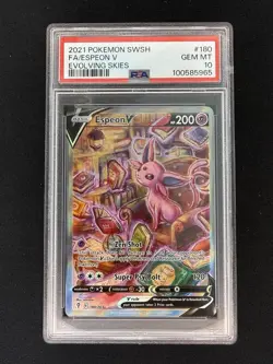 2021 POKEMON SWORD & SHIELD EVOLVING SKIES #180 FULL ART/ESPEON V PSA 10 - Image 1