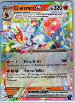 Cinderace ex 028/142 - Pokemon TCG SV07: Stellar Crown - Double Rare (NM) - Image 1