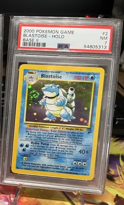 2000 Pokemon Blastoise Holo Base Set 2 PSA 7 - Image 1