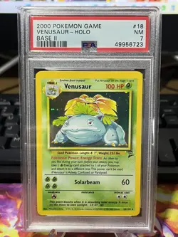2000 POKEMON BASE SET 2 #18 VENUSAUR-HOLO PSA 7 - Image 1