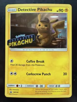 Pokemon Detective Pikachu Stamped SM190 Black Star Promo Rare (NM) - Image 1