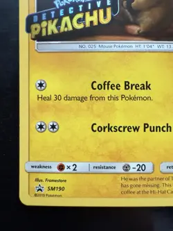Pokemon Detective Pikachu Stamped SM190 Black Star Promo Rare (NM) - Image 4