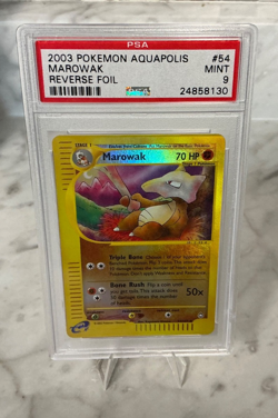 2003 POKEMON AQUAPOLIS #54 MAROWAK-REVERSE FOIL PSA 9 - Image 1