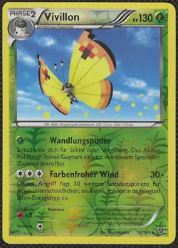Pokemon VIVILLON 17/146 XY Continental Pattern yellow German Deutsch Reverse Ex - Image 1