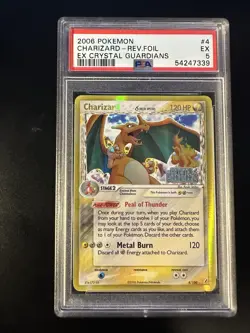 2006 Pokemon Crystal Guardians CHARIZARD Reverse Holo 4/100 Stamped PSA 5 EX - Image 1