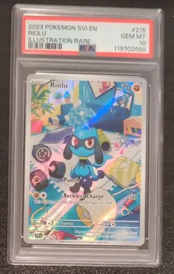 Riolu 215/198 PSA 10 Sv01: Scarlet & Violet Base Set Pokemon Illustration Rare - Image 1