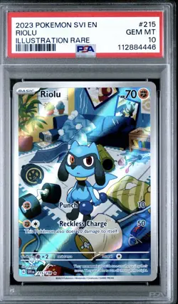 Riolu 215/198 PSA 10 Sv01: Scarlet & Violet Base Set Pokemon Illustration Rare - Image 1