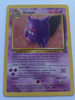 Pokemon TCG Gengar 20/62 Fossil Set Non Holo Rare Unlimited 1999 WOTC NM/LP - Image 1