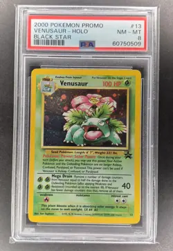 2000 POKEMON PROMO BLACK STAR #13 VENUSAUR-HOLO PSA 8 - Image 1