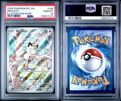 2025 POKEMON PFL EN-PHANTASMAL FLAMES ILLUSTRATION RARE #106 MEOWTH PSA 10 - Image 3