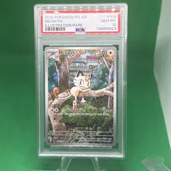 2025 POKEMON PFL EN-PHANTASMAL FLAMES ILLUSTRATION RARE #106 MEOWTH PSA 10 - Image 1