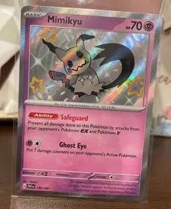 Pokemon TCG Mimikyu 160/091 SV: Paldean Fates Baby Shiny Card Holo NM - Image 1