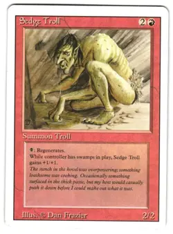 MTG Sedge Troll Revised 3ED Reserved List Rare Vintage Creature Unplayed NM/LP - Image 1
