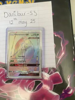 Pheromosa GX 158/156 Sun & Moon Ultra Prism Rainbow Secret Rare Pokemon Card - Image 1