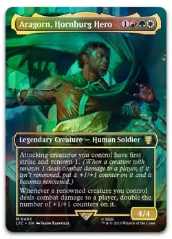 Aragorn, Hornburg Hero (Borderless) #492 (Foil) NM Lord of the Rings Magic MTG - Image 1