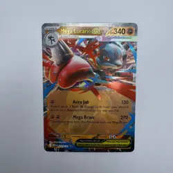 Mega Lucario ex Double Rare ME01: Mega Evolution 077/132 NM Pokemon Card TCG - Image 1