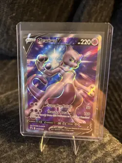 Pokemon TCG Mewtwo v SWSH229 Black Star Promo Full Art Holo Card Mint Condition - Image 1