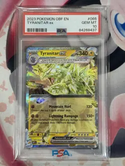 2023 Pokemon OBF EN Tyranitar ex #066/197 PSA 10 GEM MT - Image 3