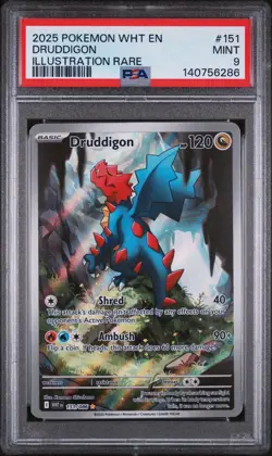 2025 Pokemon WHT EN Illustration Rare #151 Druddigon PSA 9 MINT - Image 1