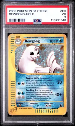 2003 POKEMON SKYRIDGE #H6 DEWGONG-HOLO PSA 3 - Image 1