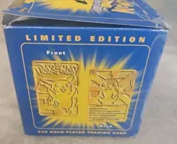 Pokemon Pikachu 23k Gold Plated Trading Card & Pokeball - Image 3