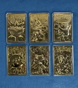 LOT OF ALL 6 BURGER KING 1999 POKEMON 23K GOLD PLATED TRADING CARDS COMPLETE SET - Image 2