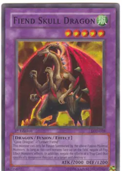 Yugioh! LP Fiend Skull Dragon - LOD-039 - Super Rare - 1st Edition Lightly Playe - Image 1