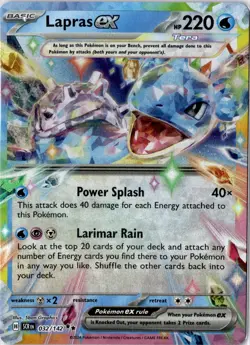 Lapras EX Stellar Crown Double Rare 032/142 Near Mint Pokemon Card - Image 1
