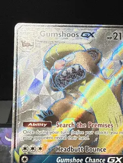 Pokemon Card Gumshoos GX 145/149 Sun & Moon Base Full Art Ultra Rare Played 2 - Image 2