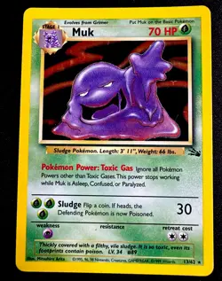 Muk 13/62 MP Played Fossil Set 1999 Pokemon Card Holo Rare Holofoil - Image 1