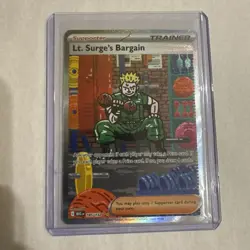 Pokemon TCG Lt. Surge’s Bargain SIR Trainer 185/132 Special illustration Rare - Image 1