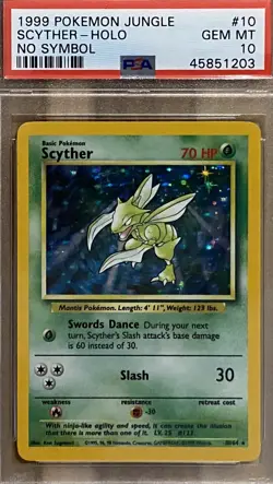 Pokemon Jungle Scyther No Symbol PSA 10 GEM MINT Certification # 45851203 - Image 4