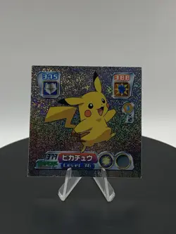 Pokemon Holo Glitter Vintage Japanese Amada Sticker - Pikachu - Image 1