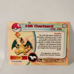 Charizard #06 1999 Topps Series 1 Pokemon Black Logo TV Animation Edition *Read* - Image 2