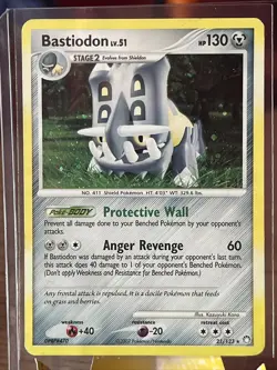 Pokemon TCG Bastiodon Mysterious Treasures 21/123 Exclusive Cosmos Holo Rare MP - Image 1