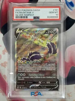 2022 Pokemon TCG Skuntank V Silver Tempest 181/195 Alternate Full Art PSA 10 GEM - Image 3