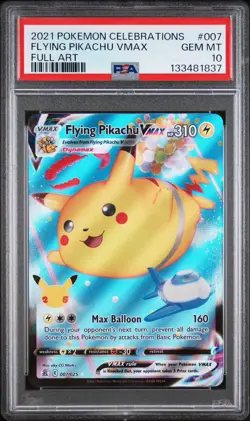 2021 Pokemon Celebrations 007/025 Flying Pikachu VMAX Full Art PSA 10 - Image 1
