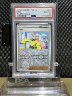 Iono - 185/193 - Reverse Holo - Paldea Evolved - PSA 9 Pokemon TCG - Image 1