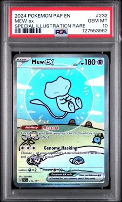 POKEMON PSA 10 2024 SV Paldean Fates Mew ex 232/091 SIR *3962 - Image 1
