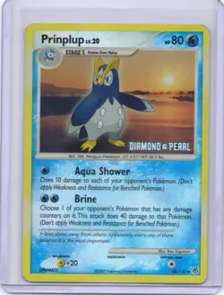 2007 Pokemon Diamond and Pearl Prinplup Reverse Holo 58/130 Stamped - Image 1
