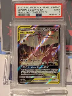 Pokemon TCG - Espeon & Deoxys GX #SM240 - Tag Team - PSA 9 Mint - Image 1