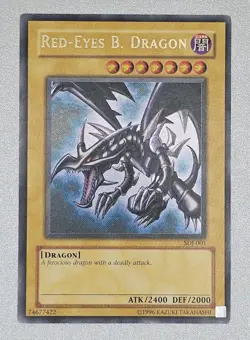 Yugioh Red-Eyes B. Dragon SDJ-001 Ultra Rare MP Holo - Image 1