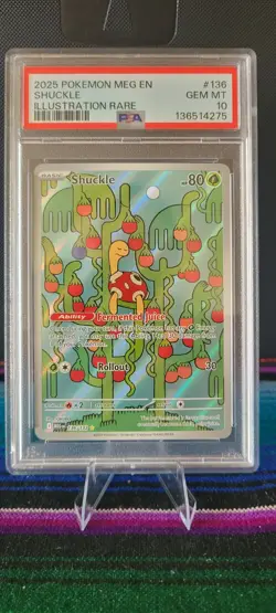 Pokemon TCG Shuckle Holo Mega Evolution Illustration Card 136/132 PSA 10 - Image 1