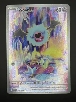 Pokemon TCG Woobat 119/086 White Flare Illustration Rare Holo Foil NM/M - Image 1