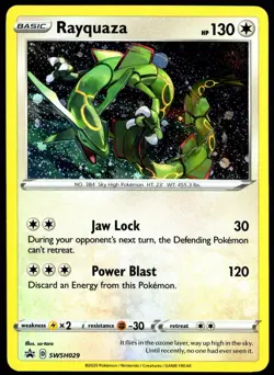 Pokemon TCG Rayquaza SWSH029 Sword & Shield Cosmos Holo Black Star Promo - NM - Image 1