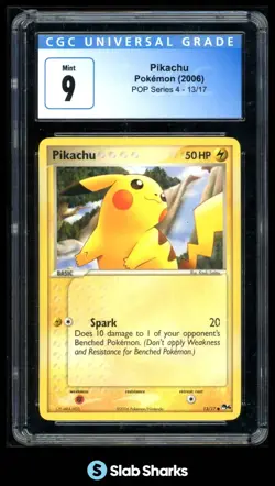 2006 POKEMON POP SERIES 4 #13/17 PIKACHU HOLO CGC 9 - Image 1