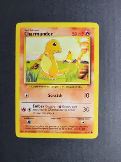 Charmander 46/102 Pokemon TCG Base Set Unlimited Regular Common LP - Image 2