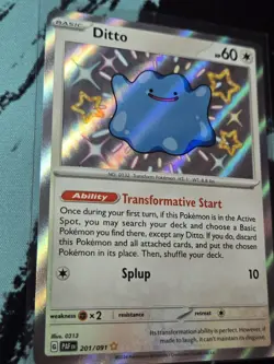 Pokemon TCG Ditto 201/091 Paldean Fates Shiny Ultra Rare Holo - Image 2