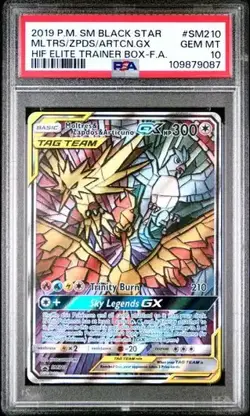 PSA 10 Pokemon Black Star Promo Moltres & Zapdos & Articuno GX #SM210 GEM MINT! - Image 1