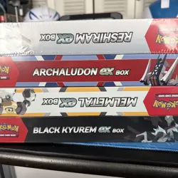 Pokemon EX Box Bundle – Black Kyurem Melmetal Reshiram & Archaludon – Sealed TCG - Image 2